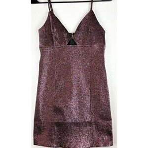 H & M Sparkly Metallic Purple Strappy Mini Bodycon Dress Birthday Club Sz S NWT